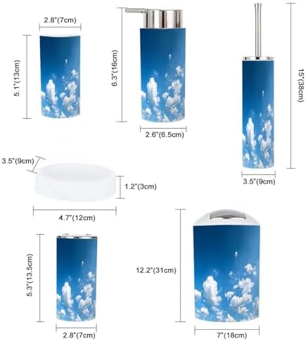 Boho Blue Sky 6-Piece Bathroom Accessory Set