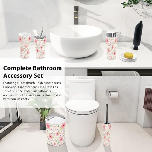Boho Style 6 Piece Bathroom Accessory Set