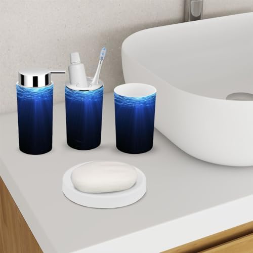 6 Piece Bathroom Accessory Set Deep Blue Sea