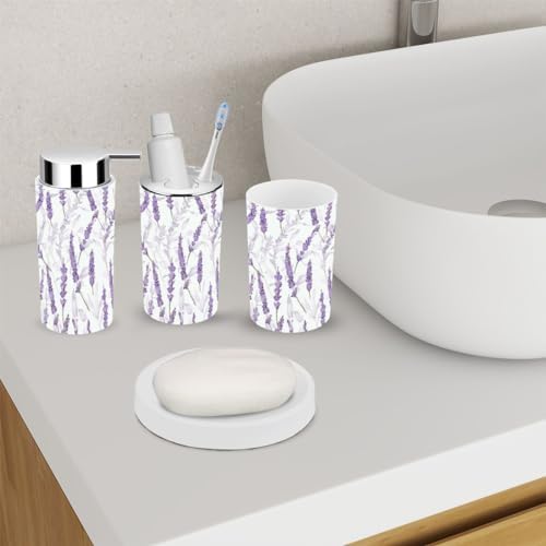 6 Piece Lavender Bathroom Accessory Set 1