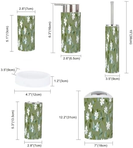 Boho Fresh Little Daisy Bathroom Accessory Set 6 Piece