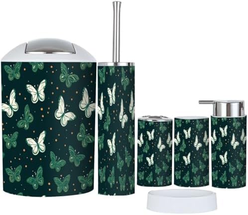 Boho Butterfly Bathroom Accessory Set 6 Piece