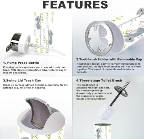 Bathroom Accessory Set with Koala Cartoon Design