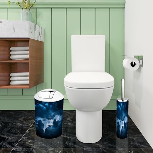 Boho Dark Blue Bathroom Accessory Set 6 Piece