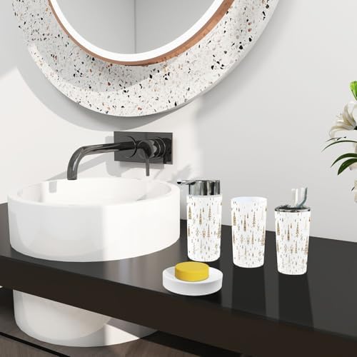 6 Piece Boho Bathroom Accessories Set with Snowflake Design