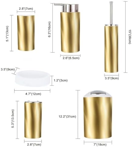 Boho Gold Gradient Bathroom Accessory Set 6 Piece