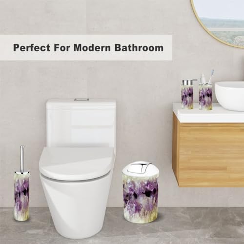 6 Piece Purple Bathroom Accessory Set