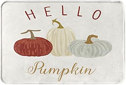 Hello Fall Pumpkin Bath Mat Rug for Bathroom