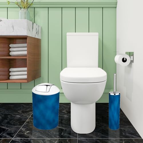 Boho Soft Blue Bathroom Accessory Set 6 Piece 1