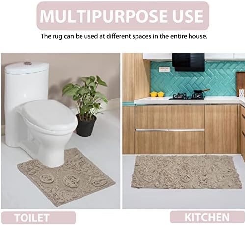 Home Weavers Modesto Bath Rug 25x25 Heart Linen