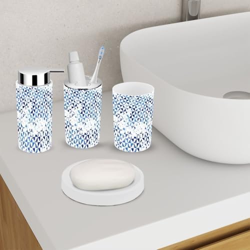 Geometric Mosaic Bathroom Accessory Set 6 Piece