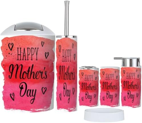 Happy Mothers Day 6 Piece Bathroom Accessory Set