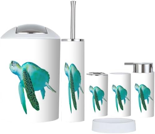6-Piece Sea Turtle Bathroom Accessories Set