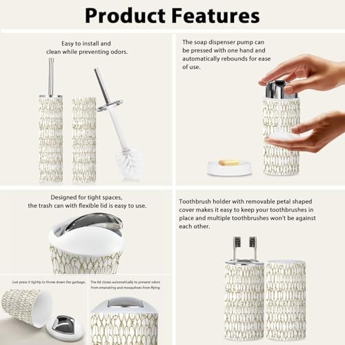 Boho Art 6-Piece Bathroom Accessory Set 1