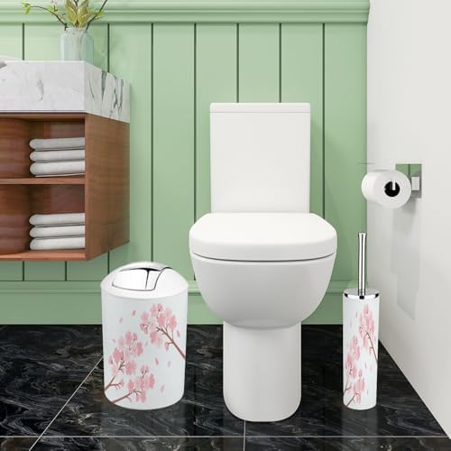 Boho Cherry Blossom Bathroom Accessory Set 6 Piece