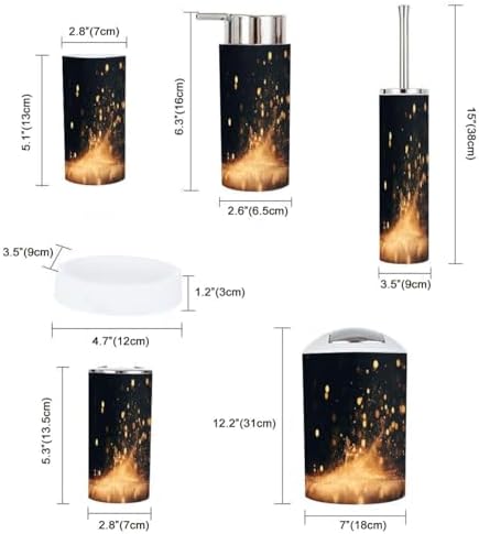 Boho Glitter Bathroom Accessory Set 6 Piece