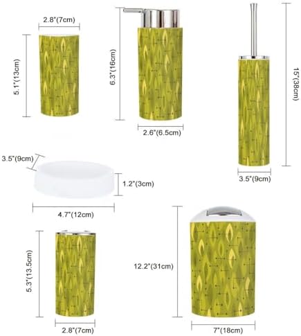 Boho Retro 6 Piece Bathroom Accessory Set 1