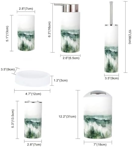 Boho Minimalist Bathroom Accessory Set 6 Pieces