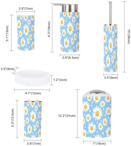 6 Piece Floral Bathroom Accessory Set 1