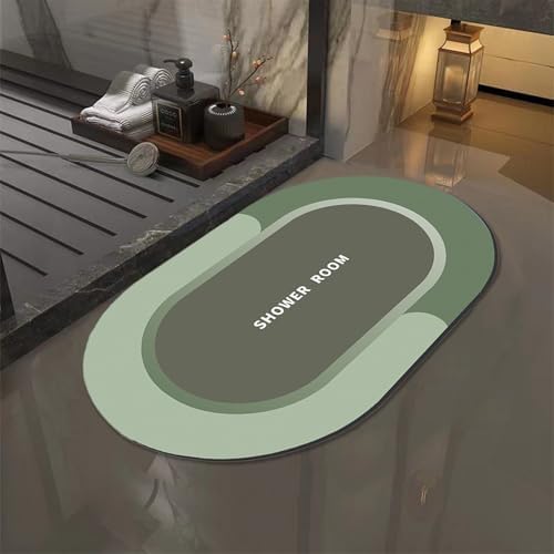 Xihbxyly Bath Rug Quick Dry Non Slip Washable Green