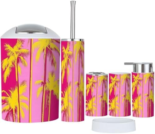 Boho Styled 6 Piece Bathroom Accessory Set