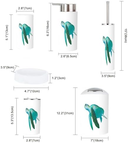 6-Piece Sea Turtle Bathroom Accessories Set