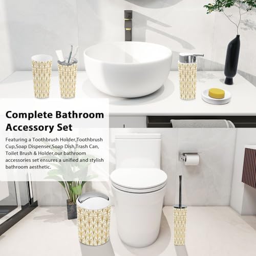 TRANQDEHOM 6 Piece Boho Bathroom Accessories Set