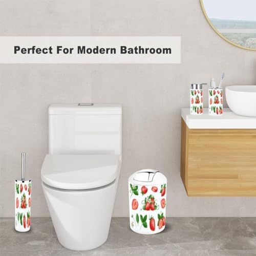 Cute Summer Strawberry Bathroom Accessory Set 6 Piece