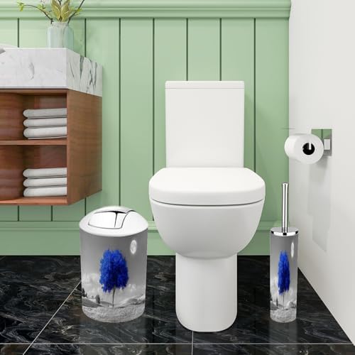 Boho Bathroom Accessory Set 6 Piece Black White