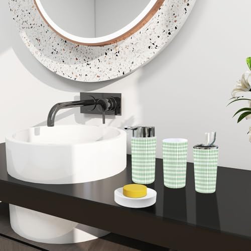 Boho Gingham Bathroom Accessory Set 6 Piece