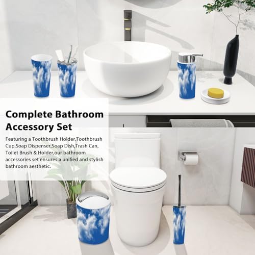 Boho Blue Sky Bathroom Accessory Set 6 Piece