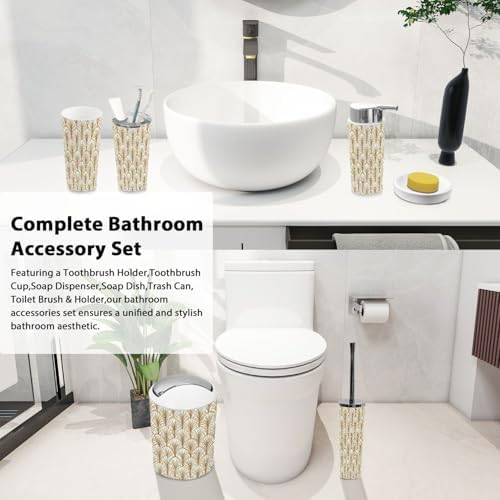 Boho Abstract Art Bathroom Accessories Set 6 Piece