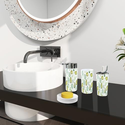 Boho Bathroom Accessory Set 6 Piece White Plastic