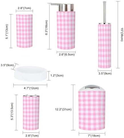 Boho Pink Bathroom Accessory Set 6 Piece