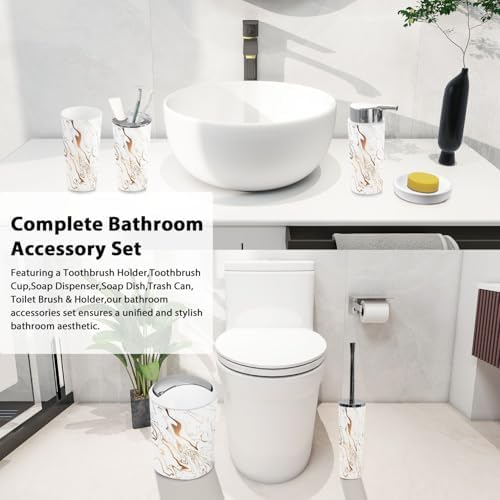 Boho Liquid Marble Bathroom Accessories Set 6 Piece