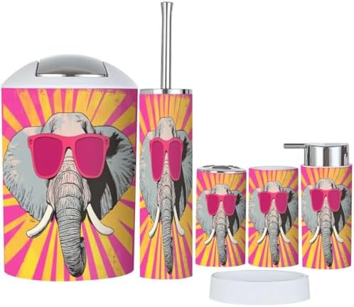 Boho Animal Bathroom Accessory Set 6 Piece