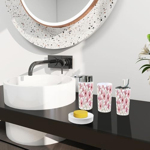 Boho Floral 6 Piece Bathroom Accessory Set
