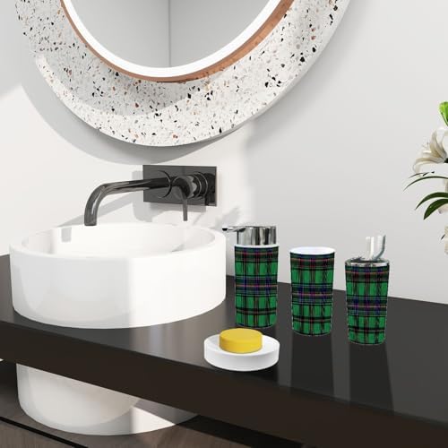 Boho Scottish Tartan Bathroom 6-Piece Accessory Set