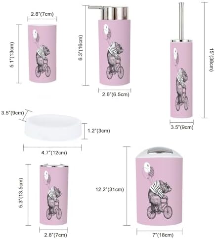 6 Piece Cute Bear Bathroom Accessory Set 1