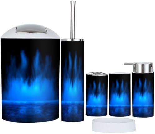 Boho Mystic Blue Bathroom Accessory Set 6 Piece