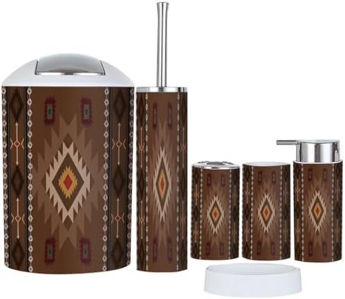 Navajo Tribal Bathroom Accessory Set 6 Piece
