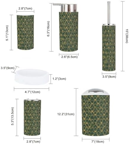 Boho Geometric Trash Can and Accessories Set 6 Piece
