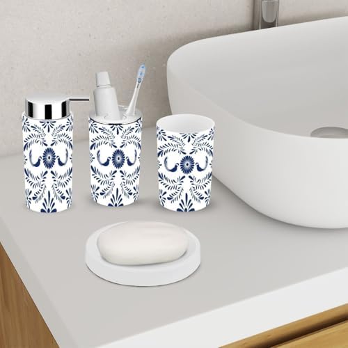 6 Piece Mexican Talavera Mosaic Bathroom Accessories Set