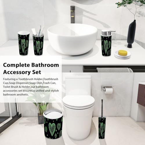 Boho Bathroom Accessory Set with 3D Geometric Design