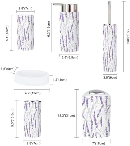 6 Piece Lavender Bathroom Accessory Set 1