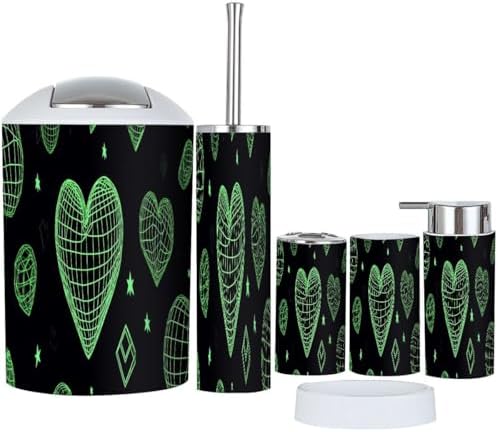 Boho Bathroom Accessory Set with 3D Geometric Design