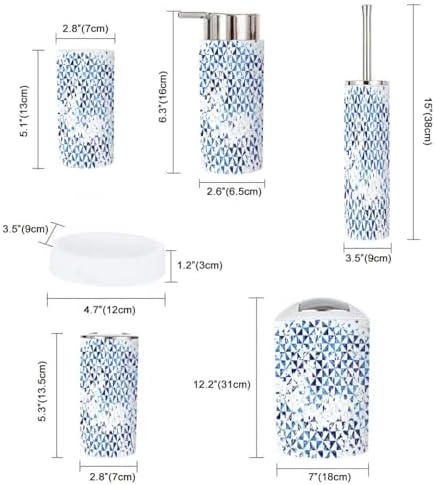 Geometric Mosaic Bathroom Accessory Set 6 Piece