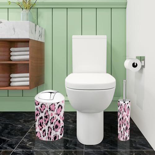 Boho Abstract Leopard Bathroom Accessory Set 6 Piece