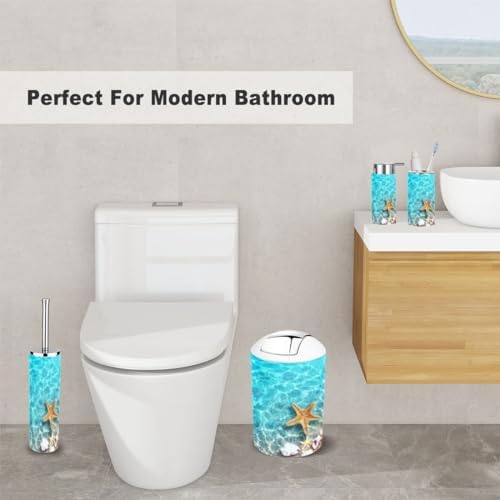 6 Piece Bathroom Accessory Set with Starfish Design 1