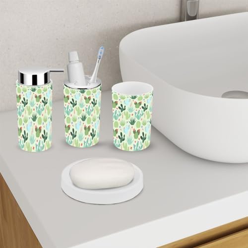 Bathroom Accessory Set 6 Piece Cactus Boho Decor